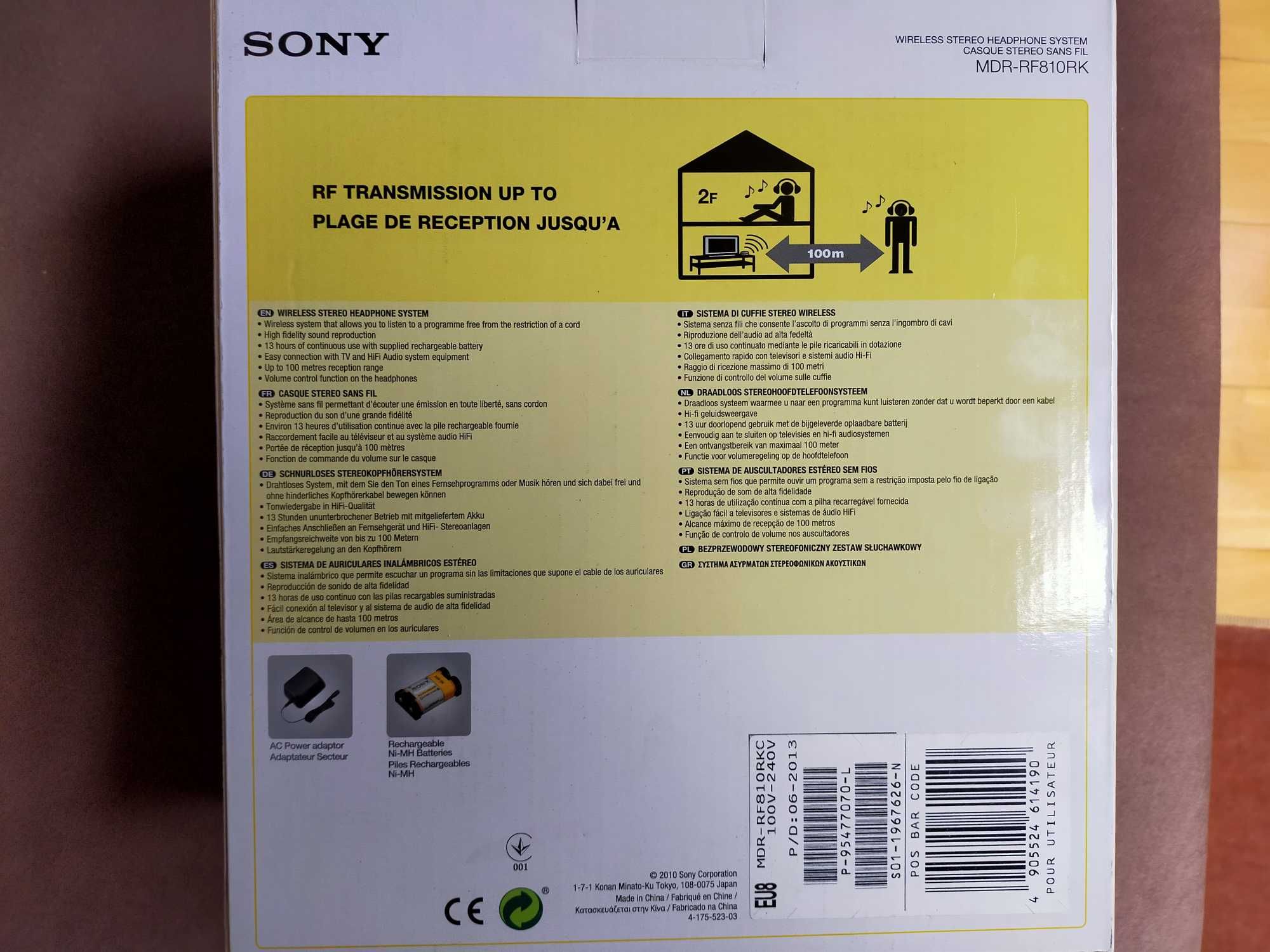 NOWY bezprzewodowy zestaw słuchawkowy SONY MDR RF810RK