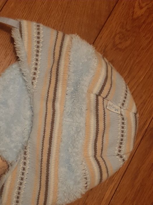 Czapka niemowlęca maja 46 niebieska + rekawiczki