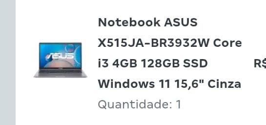 Notebook Laptop ASUS 4gb - 128gb
