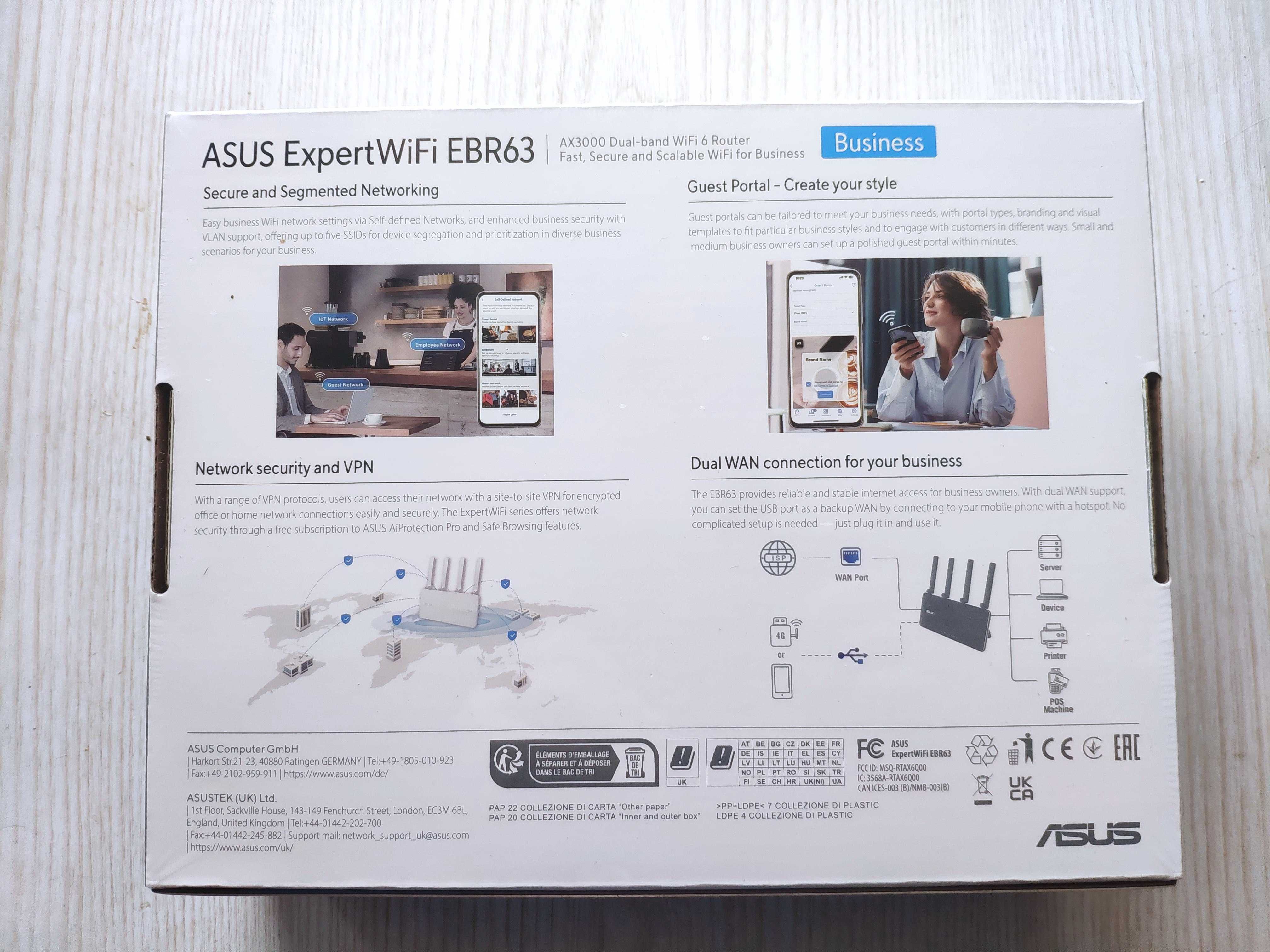 Маршрутизатор Asus ExpertWiFi EBR63 AX3000 новий в упаковці