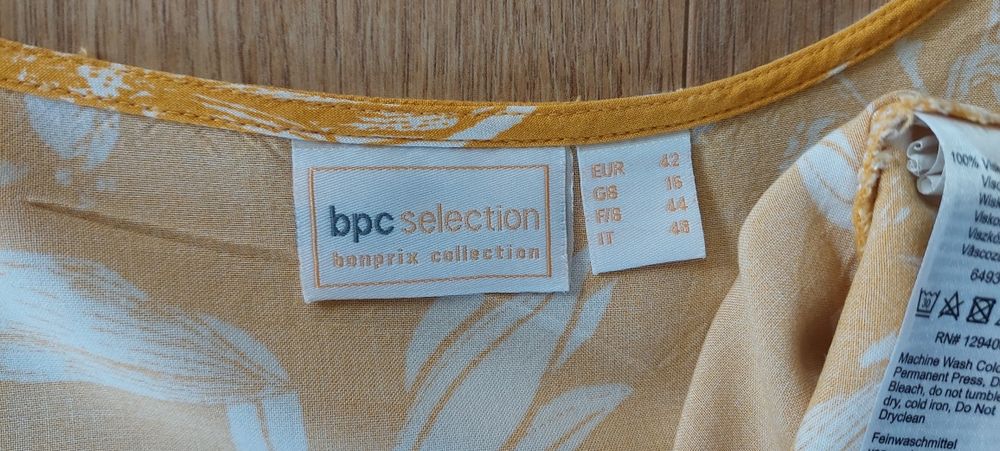 BPC Bonprix Collection r.42-44 długa maxi sukienka żółta w kwiaty