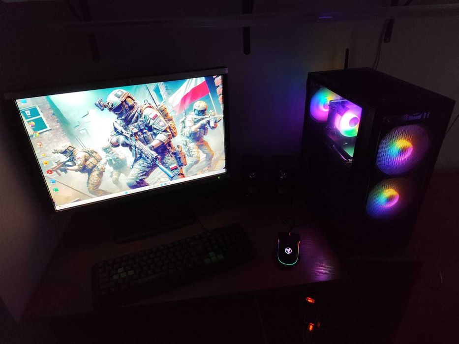 Gamingowy komputer. RX580 8GB, 64GB RAM, 8rdzeni+monitor+akcesoria