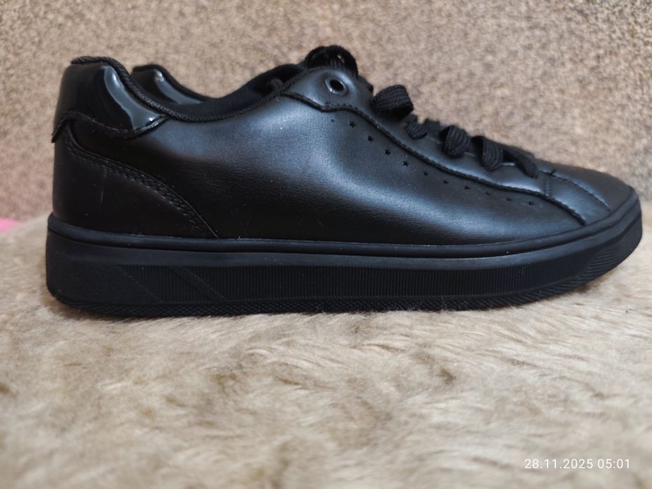 Trampki czarne imitacja skóry damskie 38