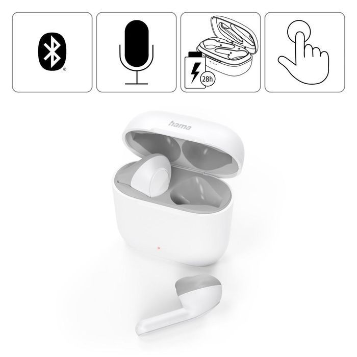 Hama Słuchawki douszne, bezprzewodowe, wireless, białe OUTLET