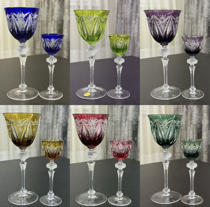 Винтажные хрустальные фужеры для вина WMF Cristal Cabinet GDR Германия