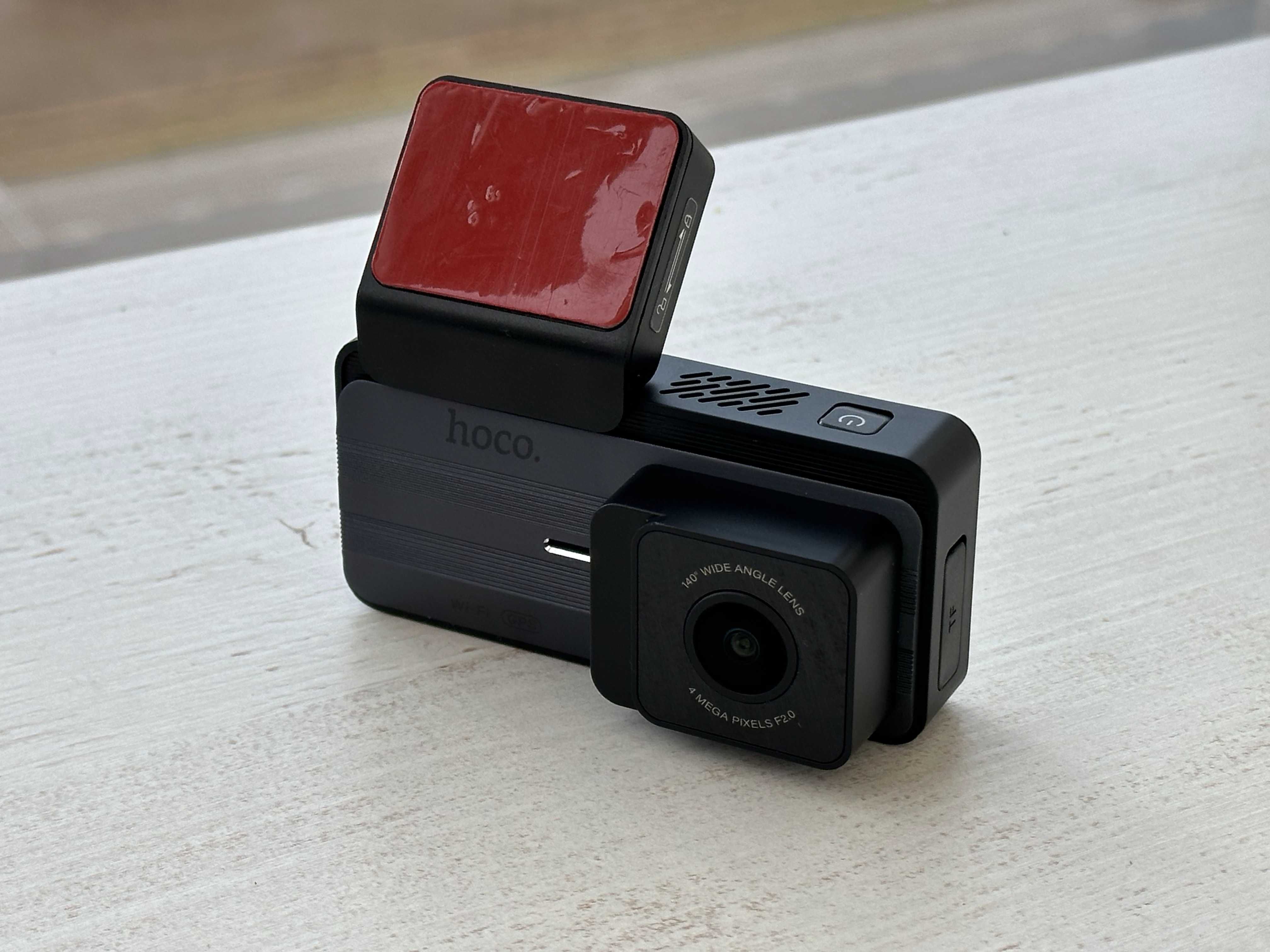 Видеорегистратор Hoco DV12, 2K, GPS, WiFi, задняя камера, обзор 140°