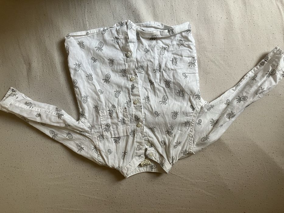 2 koszule z lnu i bawełny białe rozmiar 98. 92