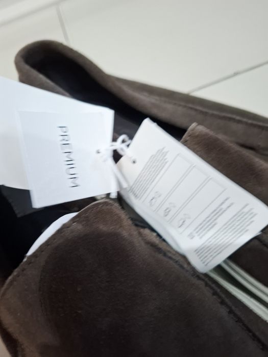 Meskie buty skórzane mokasyny brązowe nowe  45