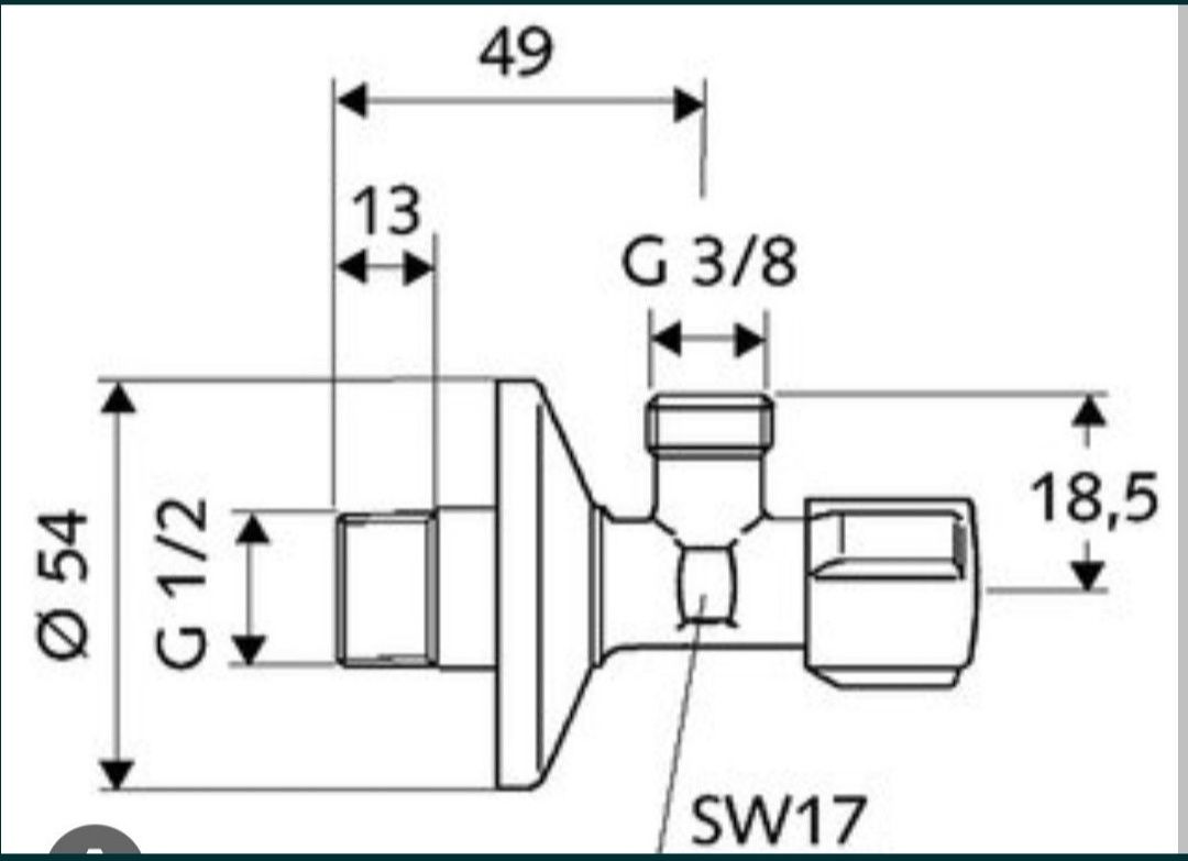 Zawór kątowy grzybkowy Schell 1/2x3/8"