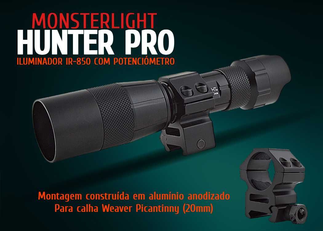 Iluminador MonsterLight ir-850 Hunter Pro com potenciómetro