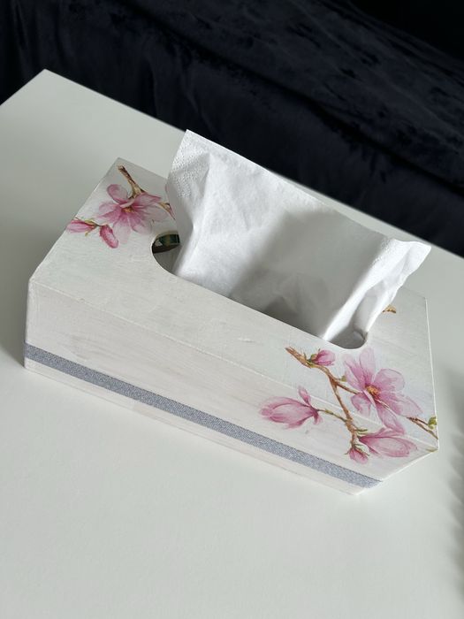 Chustecznik drewniane pudełko na chusteczki pojemnik handmade