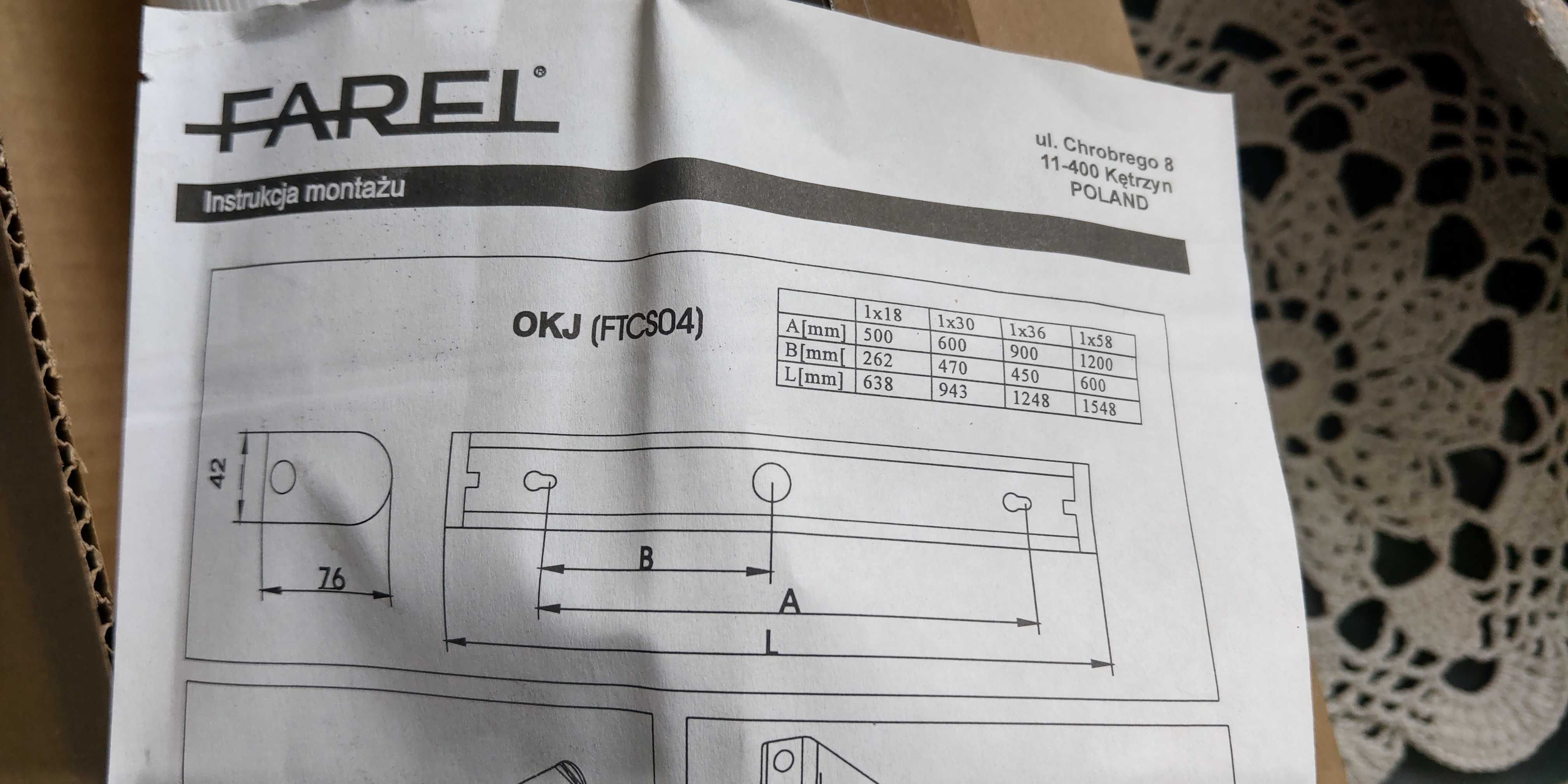 Oprawa świetlówkowa OKJ 118N/P 2 sztuki