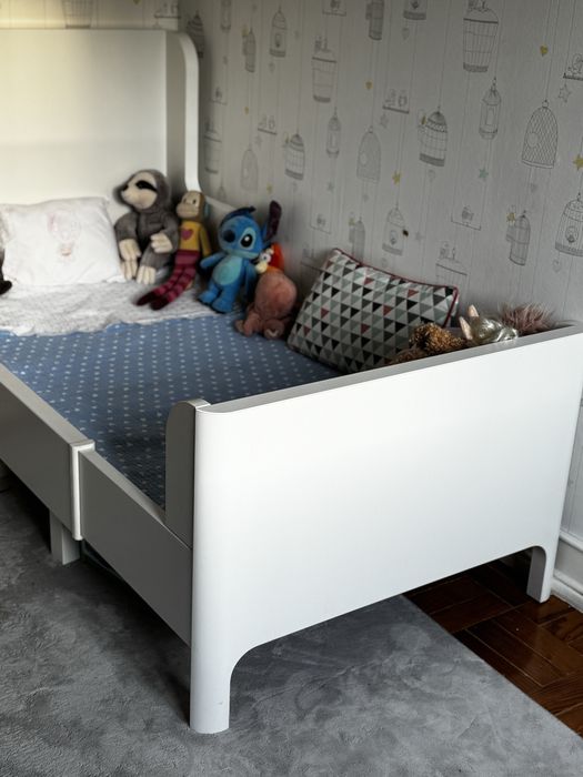 Cama extensível de criança - branca - 80x200cm (com colchao)