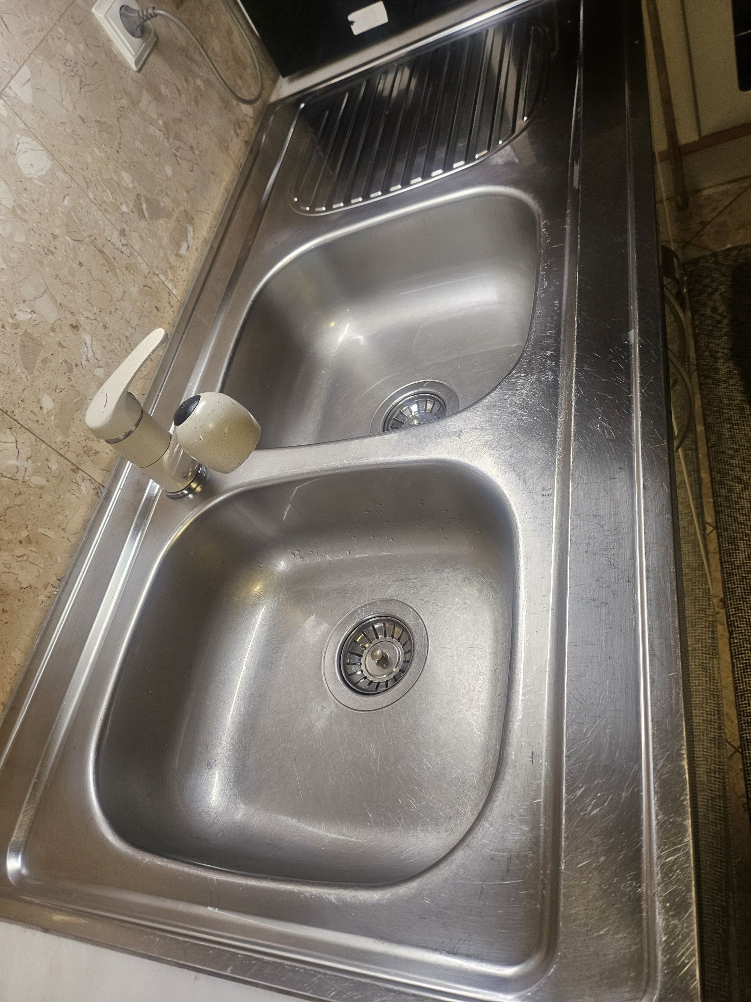 Lava Louça em Inox Bancada Rodi Cuba dupla com escorredor