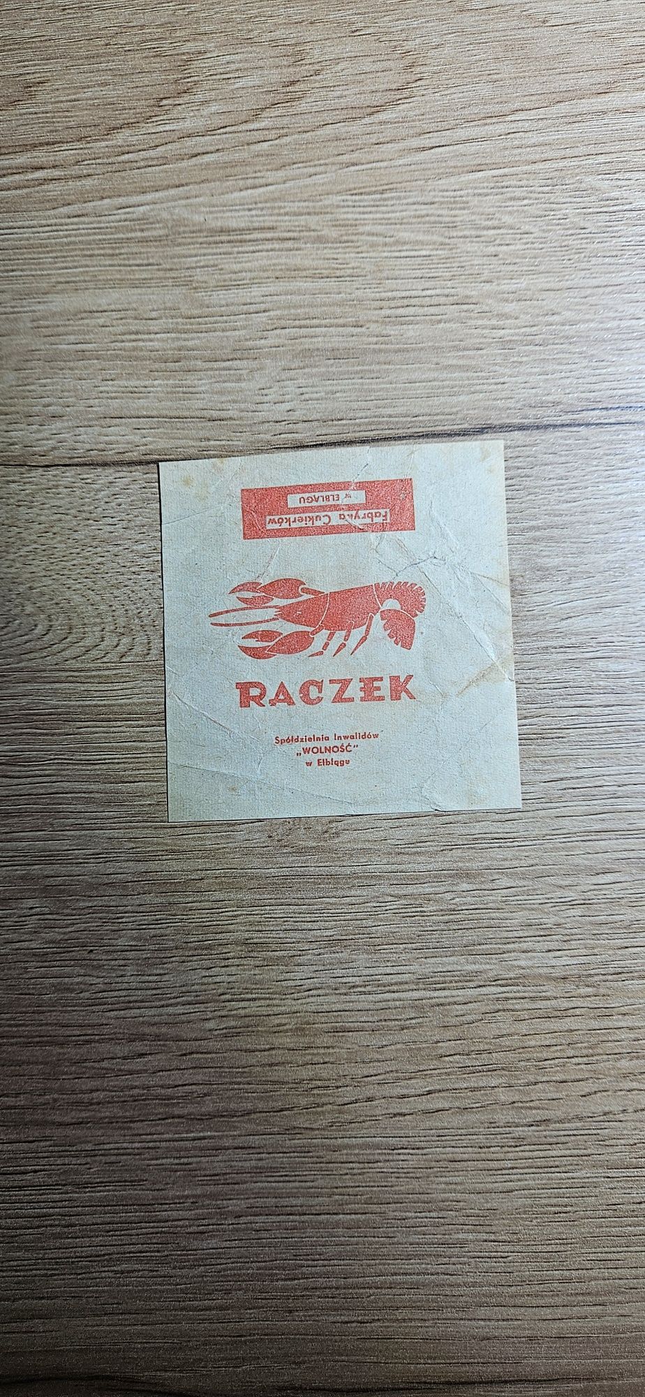 Papierek po cukierku,,Raczek "