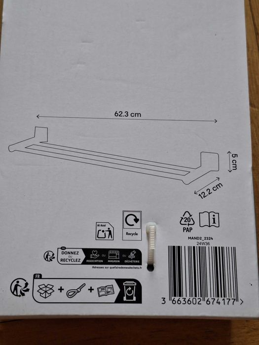 Wieszak podwójny na ręcznik GoodHome Koros 60 cm chrom
