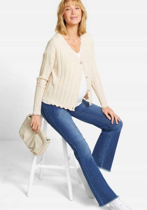 Spodnie NOWE ciążowe 50 dżinsy jeansy duże Bonprix plus size nadstawka
