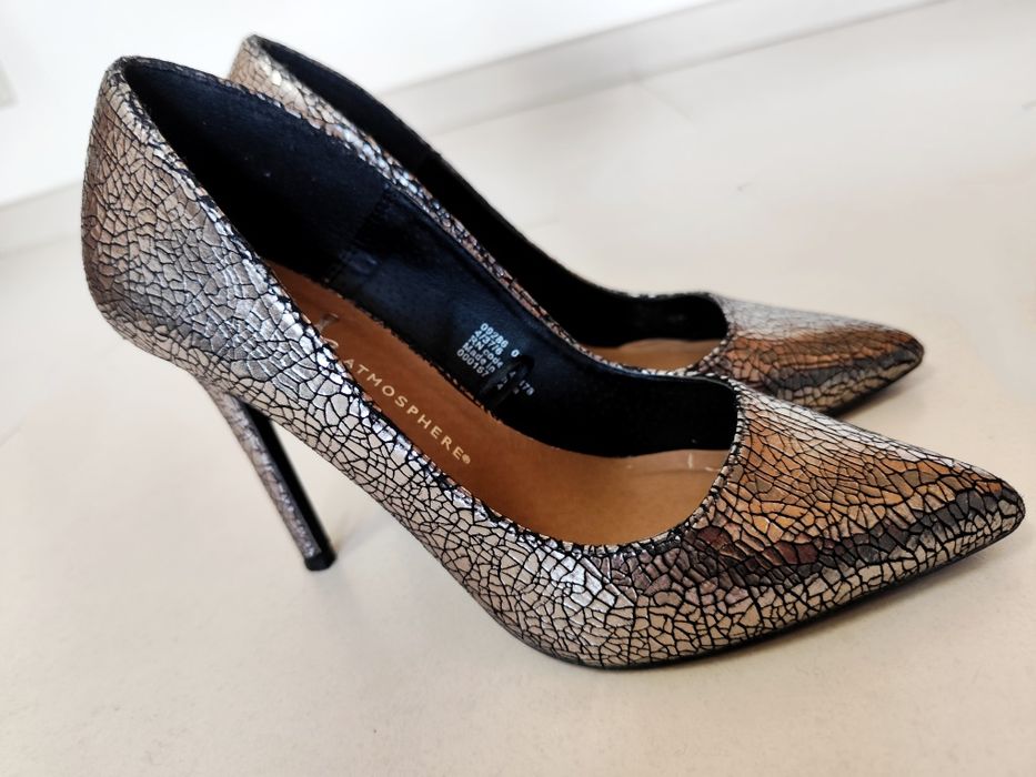 Sapatos prateados de salto alto - Atmosphere (Tam. 37)