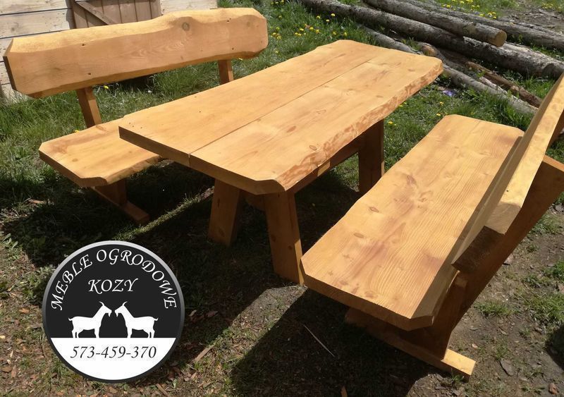 NOWE CENY! Meble ogrodowe drewniane góralskie. Lite drewno ławka stół