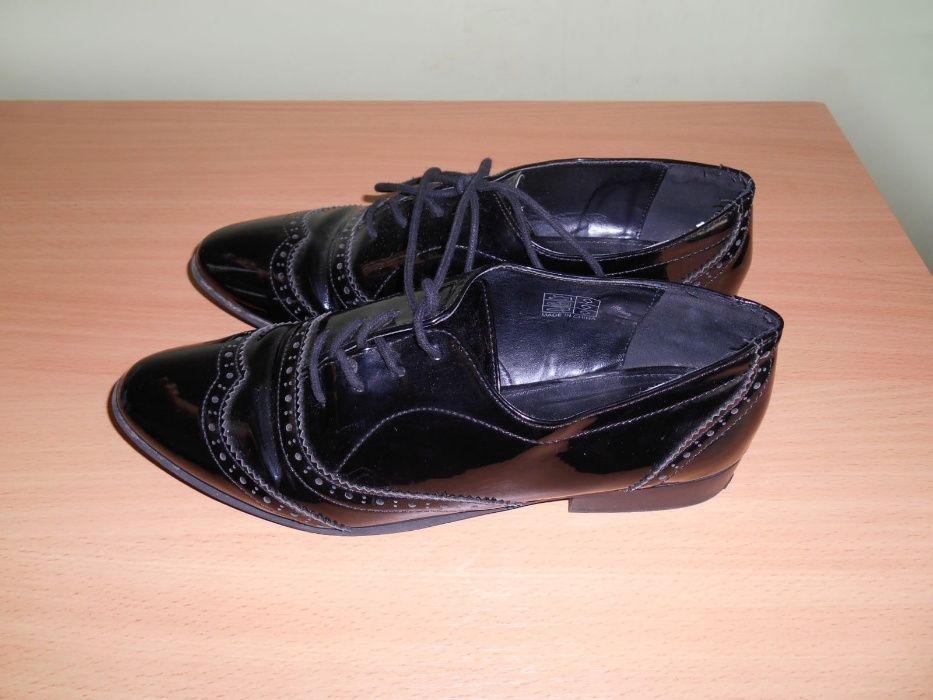 мужские черные лаковые туфли оксфорды 42 размер ( 26.8 см)