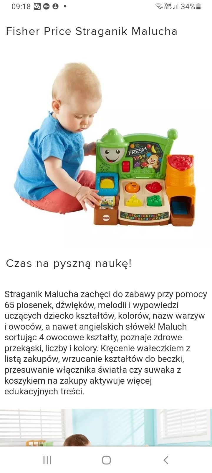 Fisher price straganik malucha interaktywny +gratis