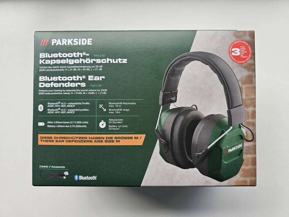 Nauszniki bluetooth Parskide słuchawki ochronne Parkside