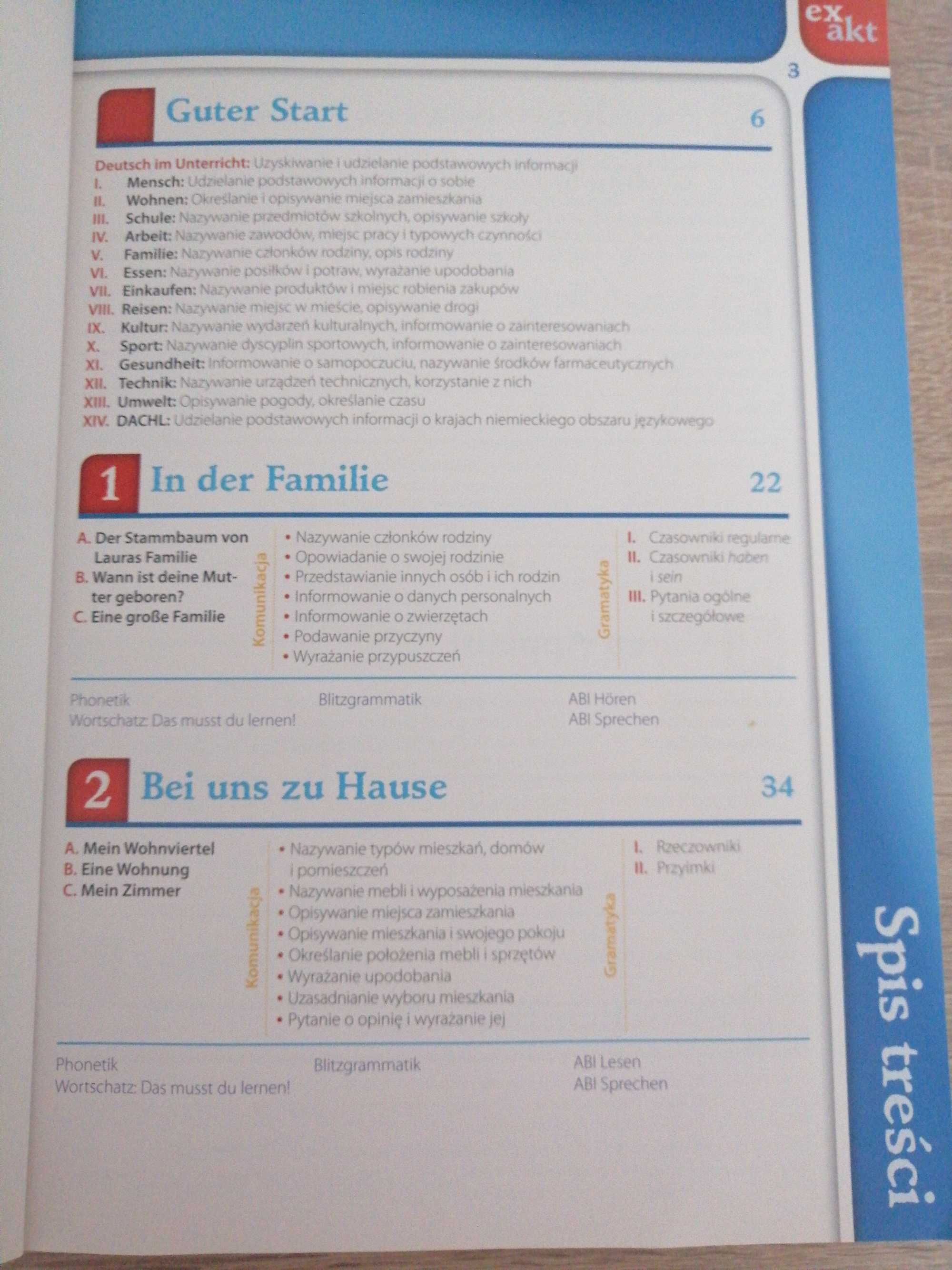 Podręcznik, język niemiecki dla szkół ponadgimnazjalnych Exakt 1