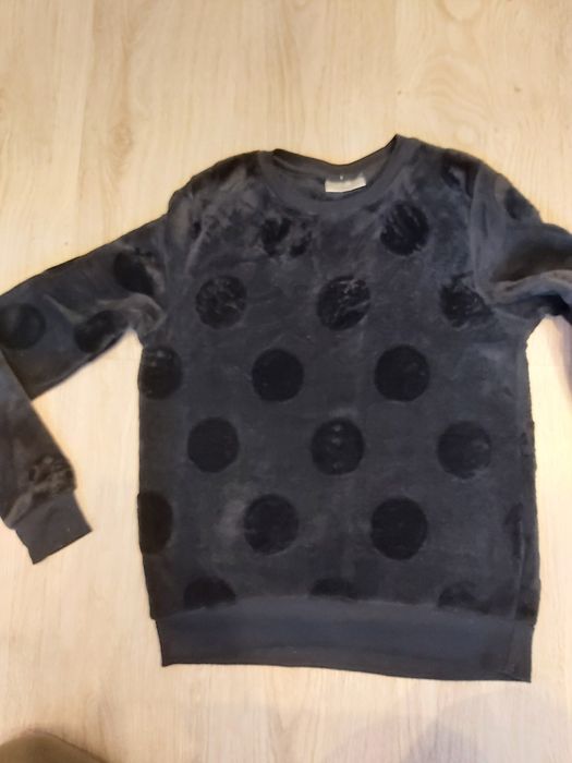 Bluza granatowa ciepła welur 158