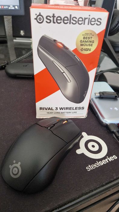 Rato Gaming sem fios STEELSERIES Rival 3 (18000 dpi - Preto)