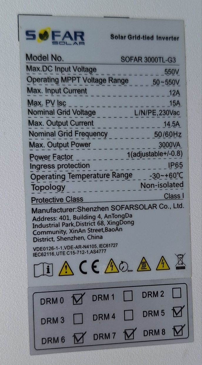 Sofar solar 3000TL-G3