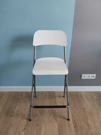 Krzesło składane / hoker IKEA FRANKLIN, białe, 74 cm