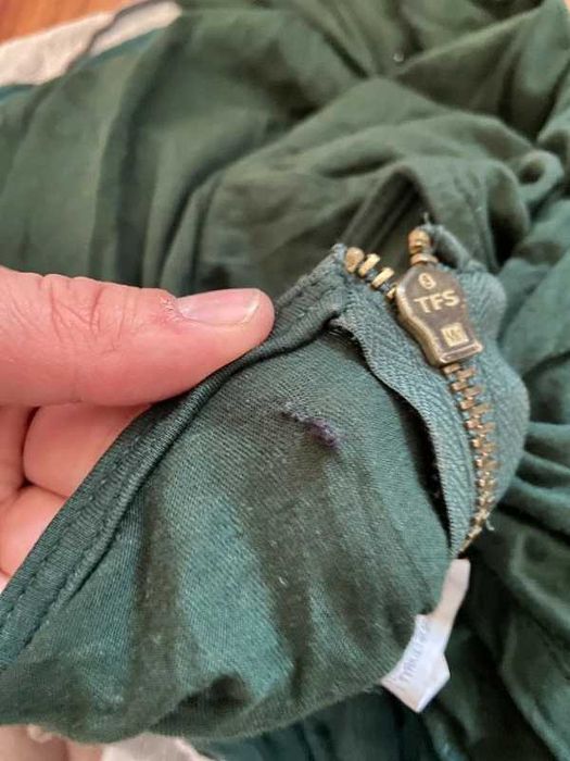 M l. Zielona bluzka tunika zamek zip na plecach asymetryczna zara