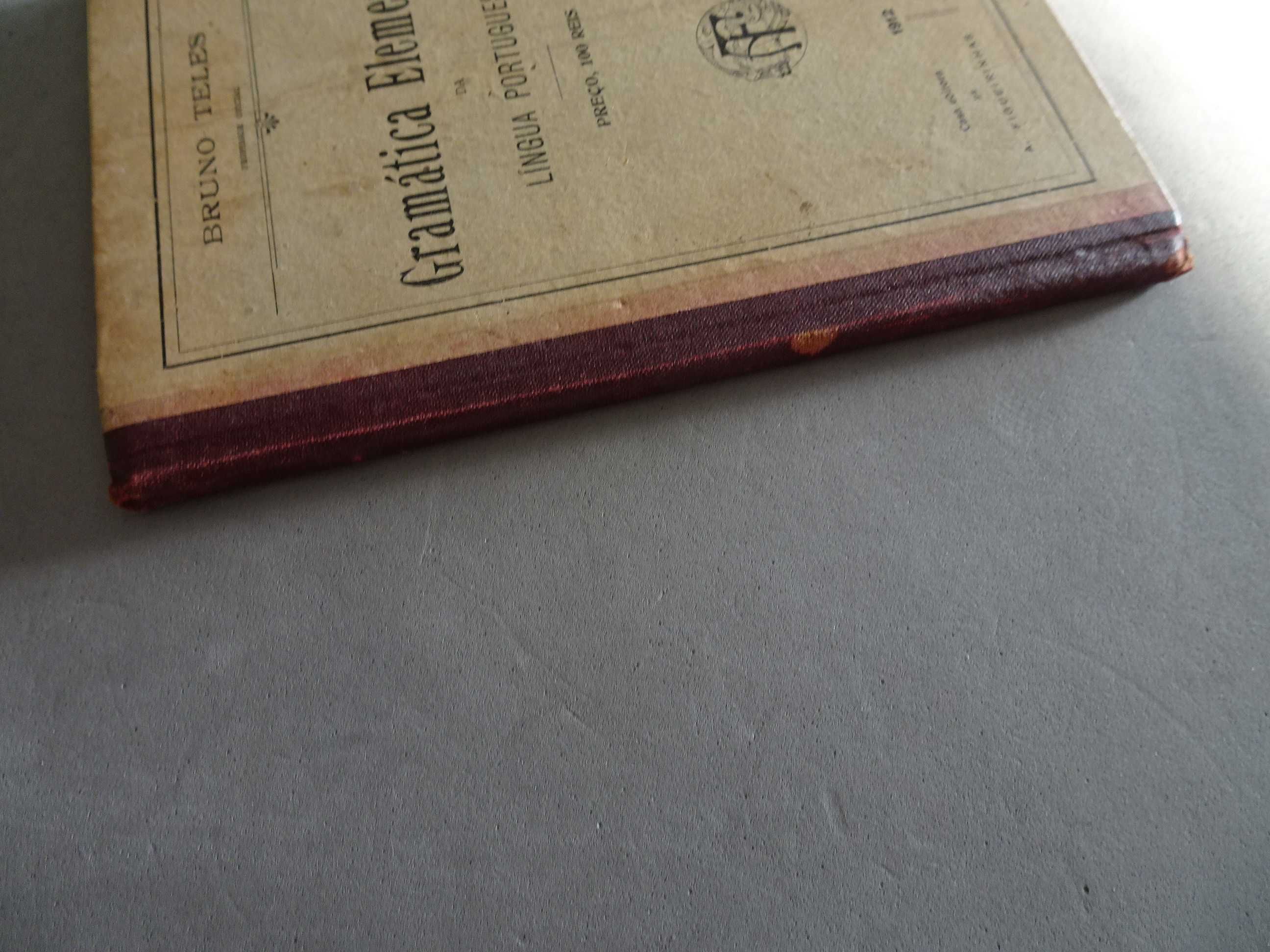 Antigo livro Bruno Teles Gramática Elementar da Língua Portuguesa 1912