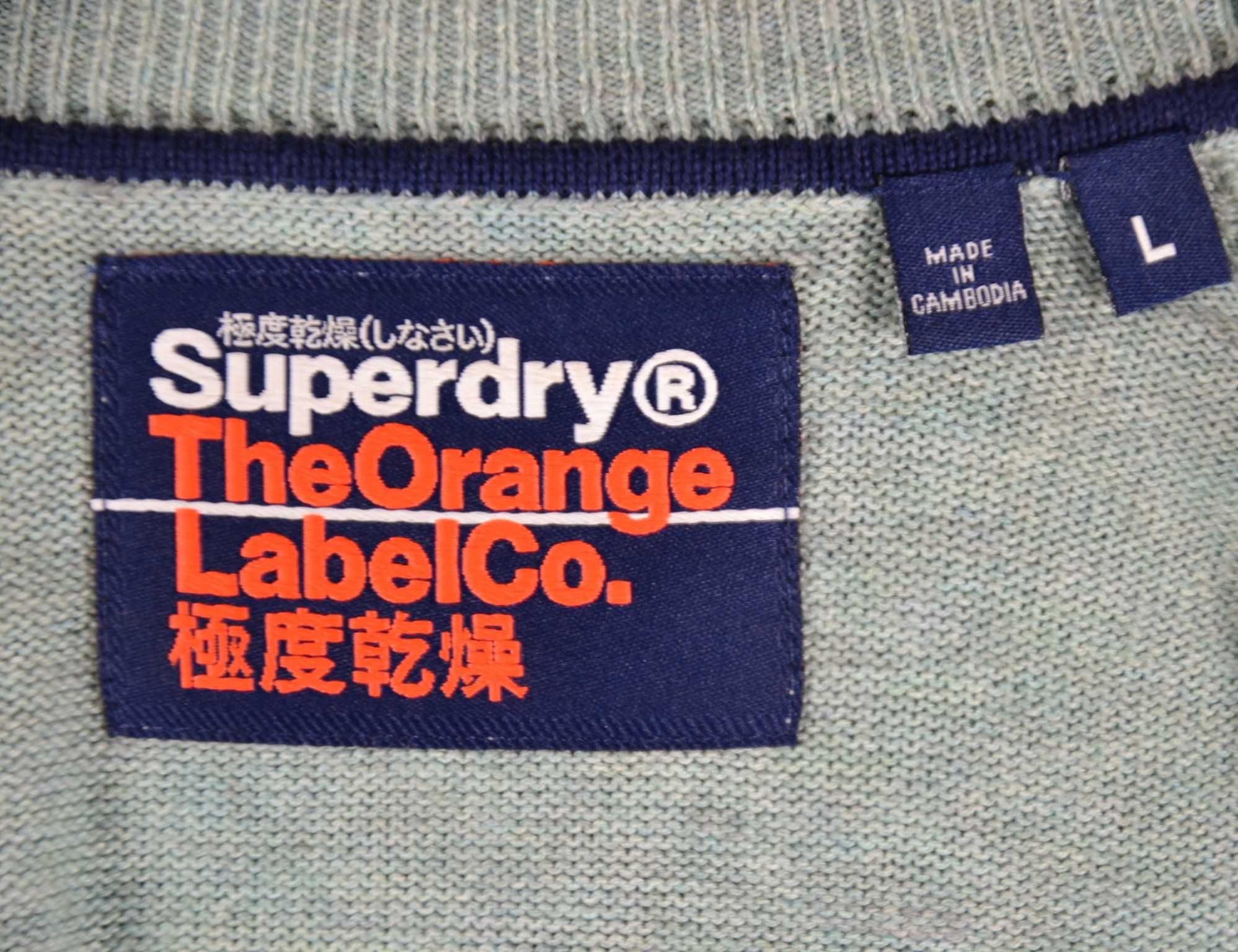SUPERDRY Orange Label Sweter Męski L Oryginalny Super Stan Bawełna