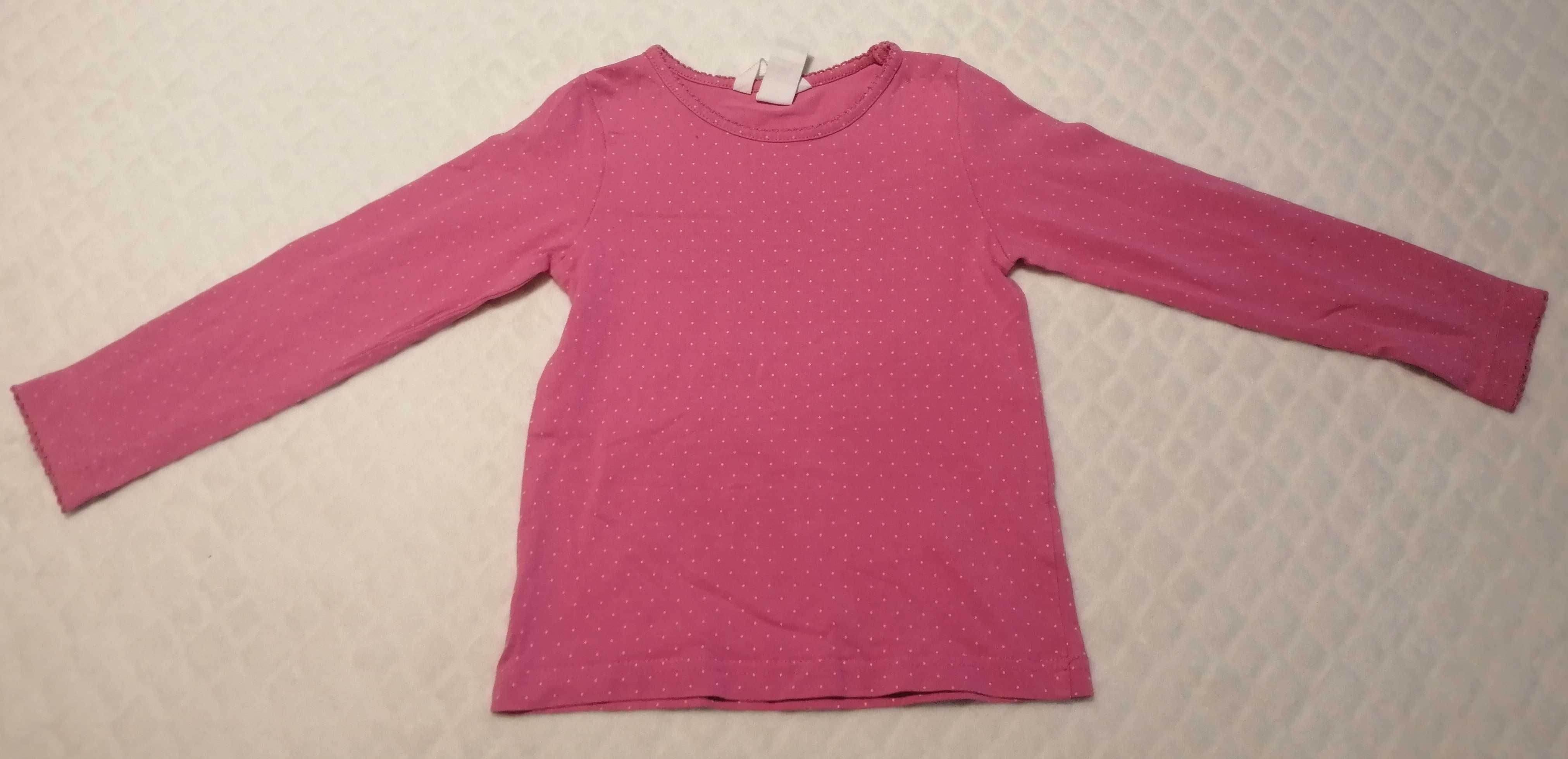 Koszulka dziewczęca, długi rękaw, H&M, 98-104, groszek (Odzież)
