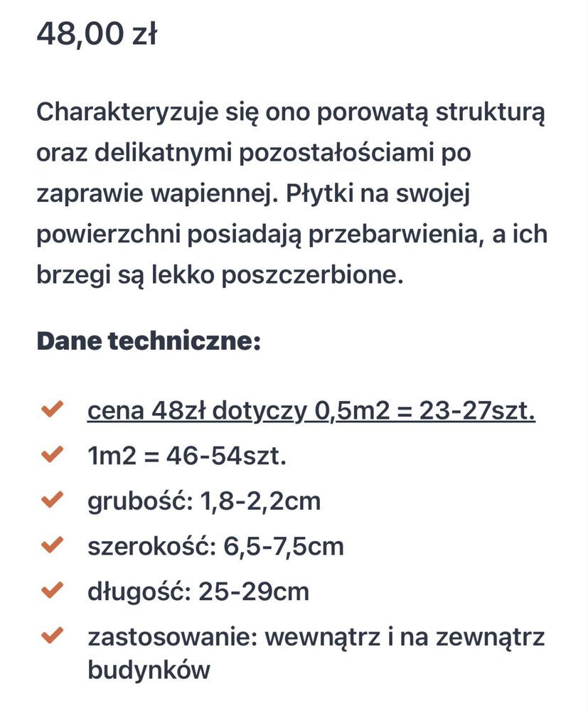 Cegla ozdobna cieta z rozbiorki
