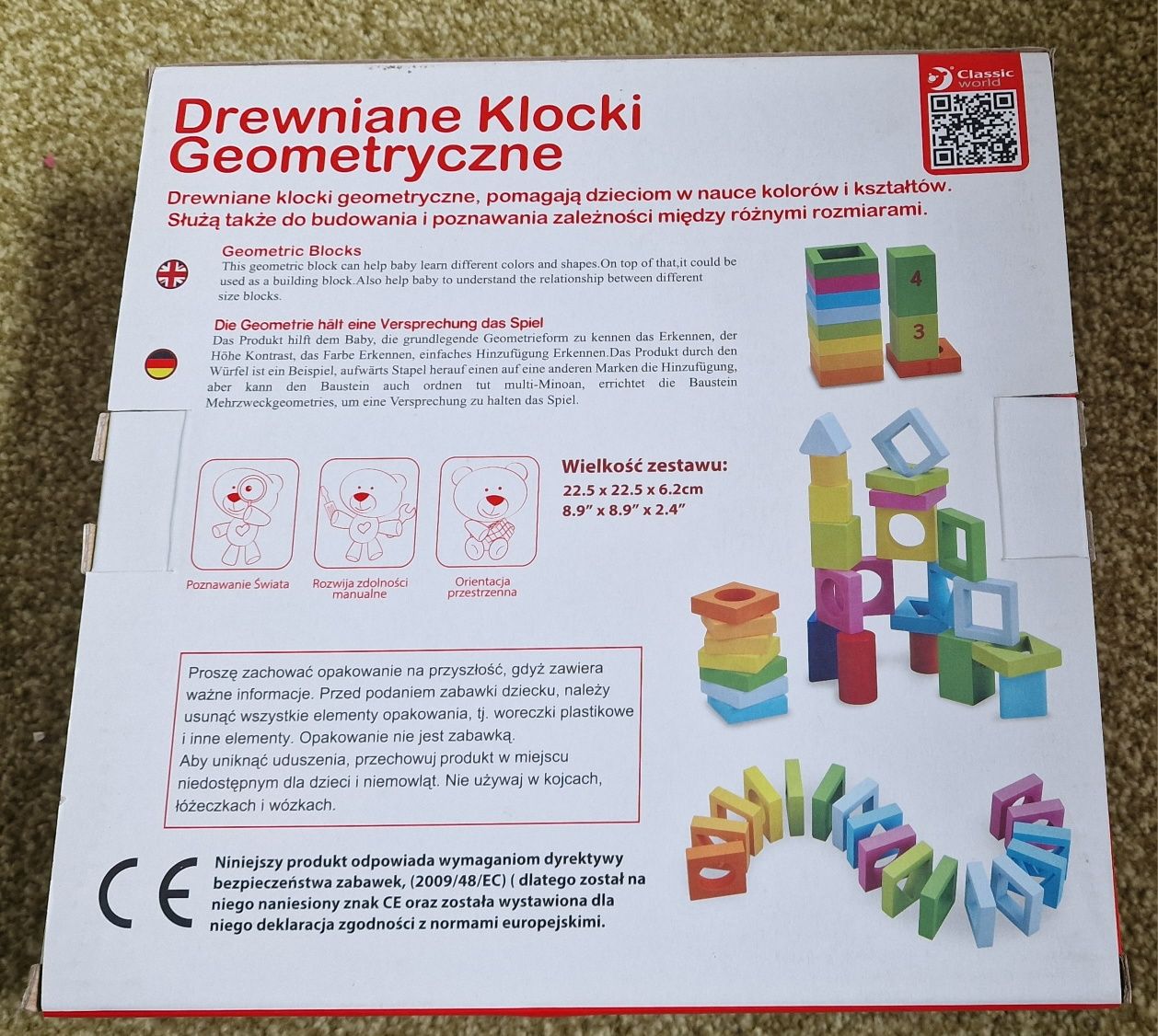 Drewniane klocki geometryczne