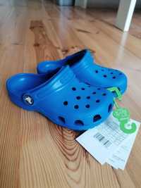 Nowe niebieskie sandały crocs