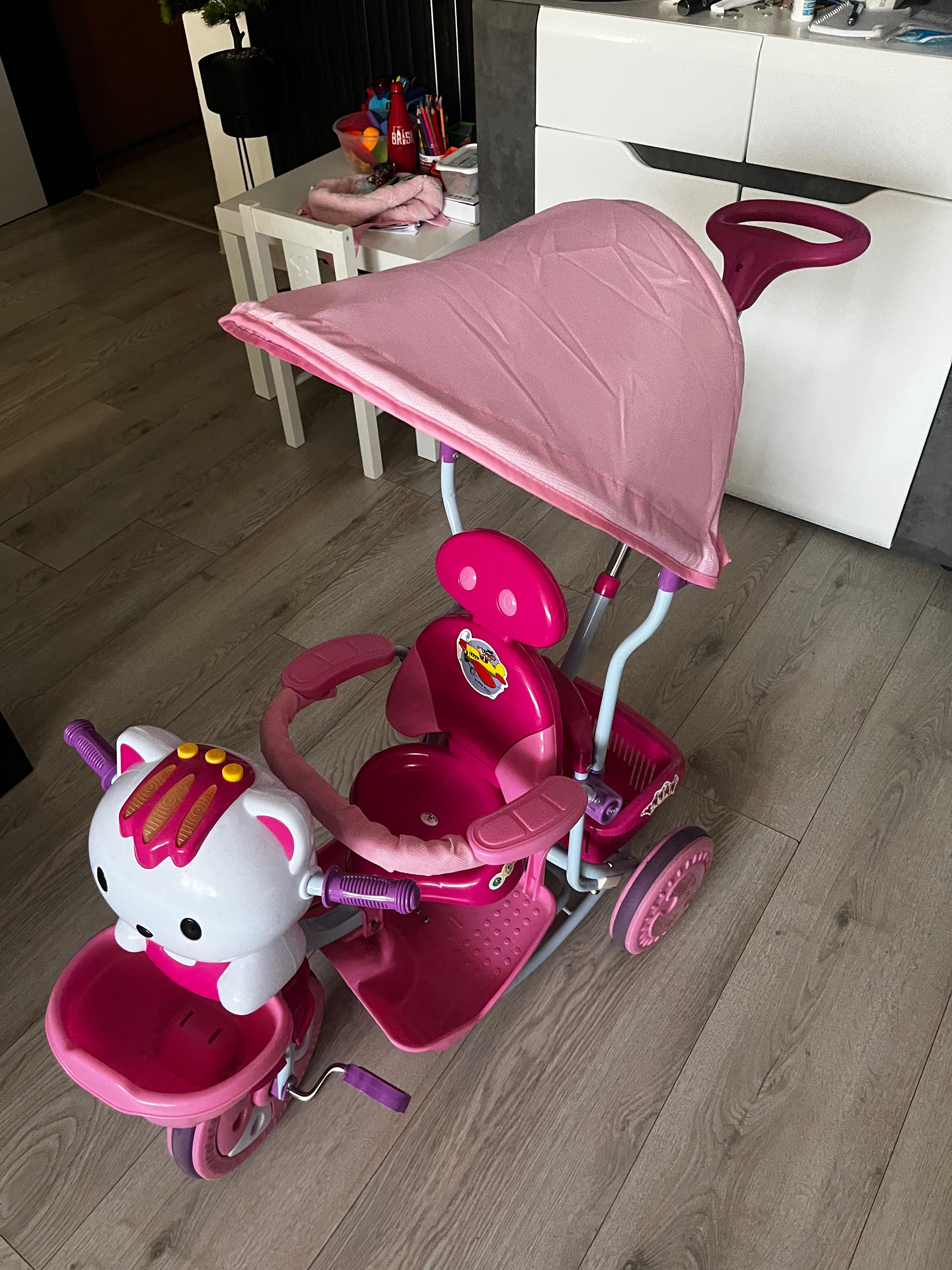 Rowerek dla dziewczynki trzykołowy Hello Kitty