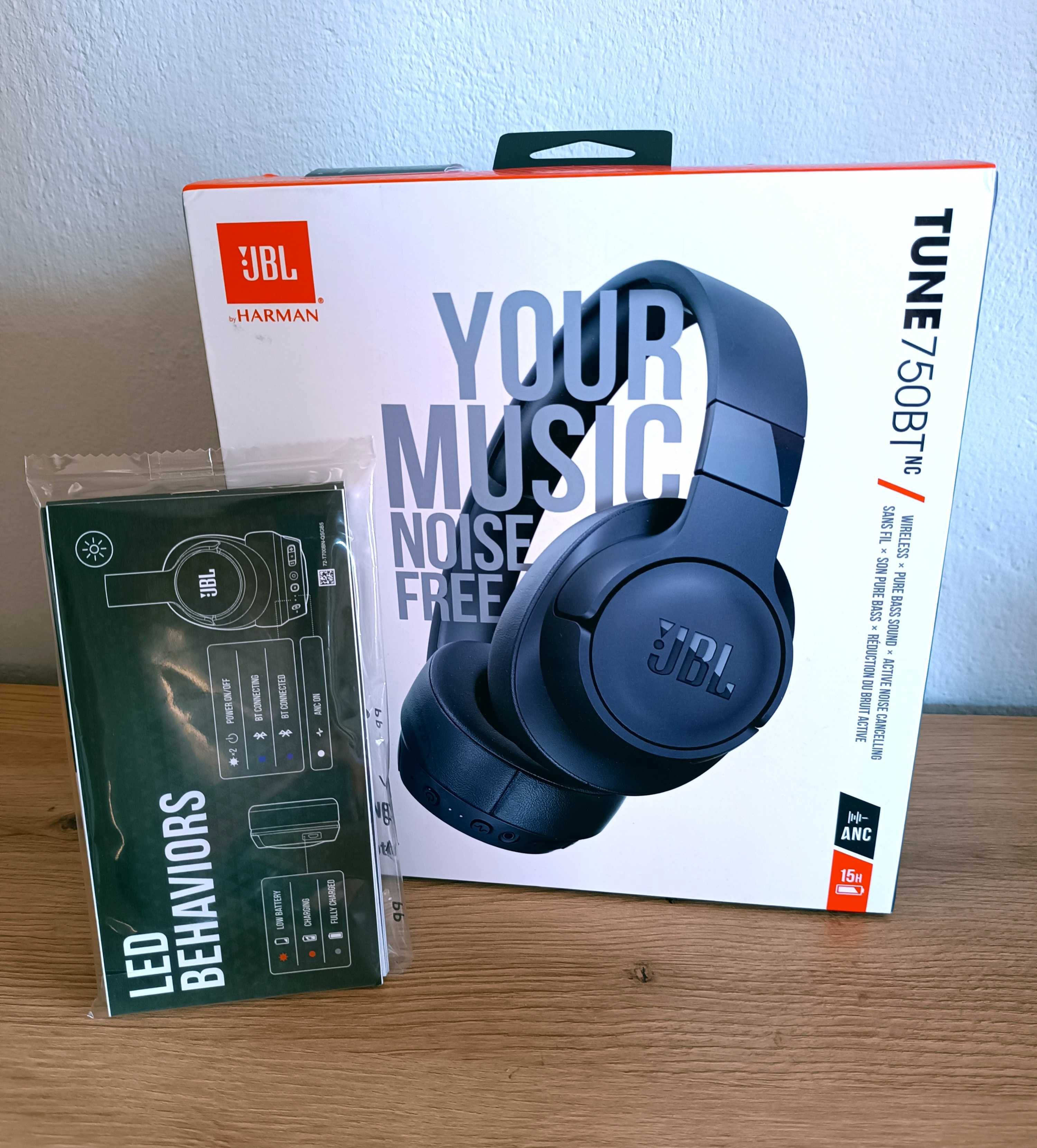 Słuchawki JBL Tune 750BTNC ANC Niebieskie Stan Bardzo Dobry