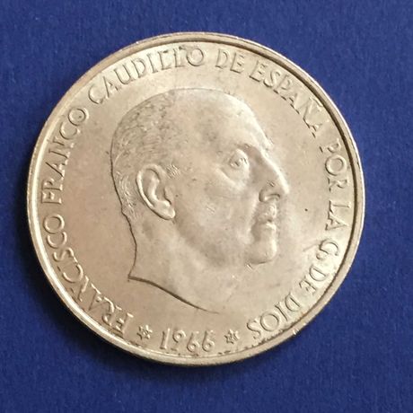 Espanha-moeda 100 Pesetas 1966 *66* - prata
