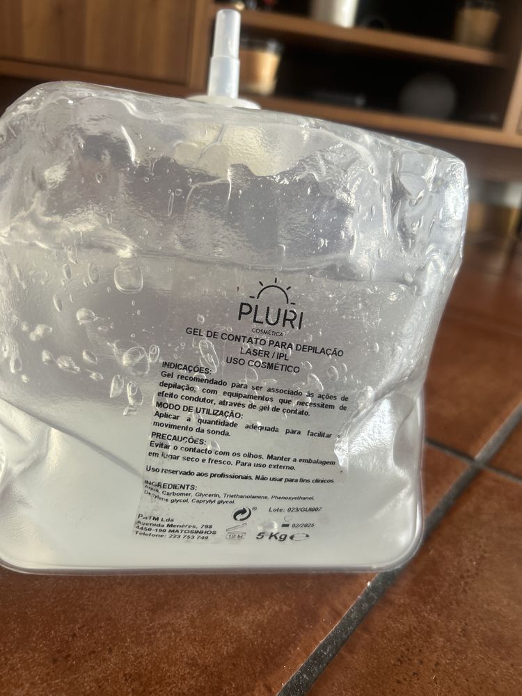 Gel condutor para depilacao a laser