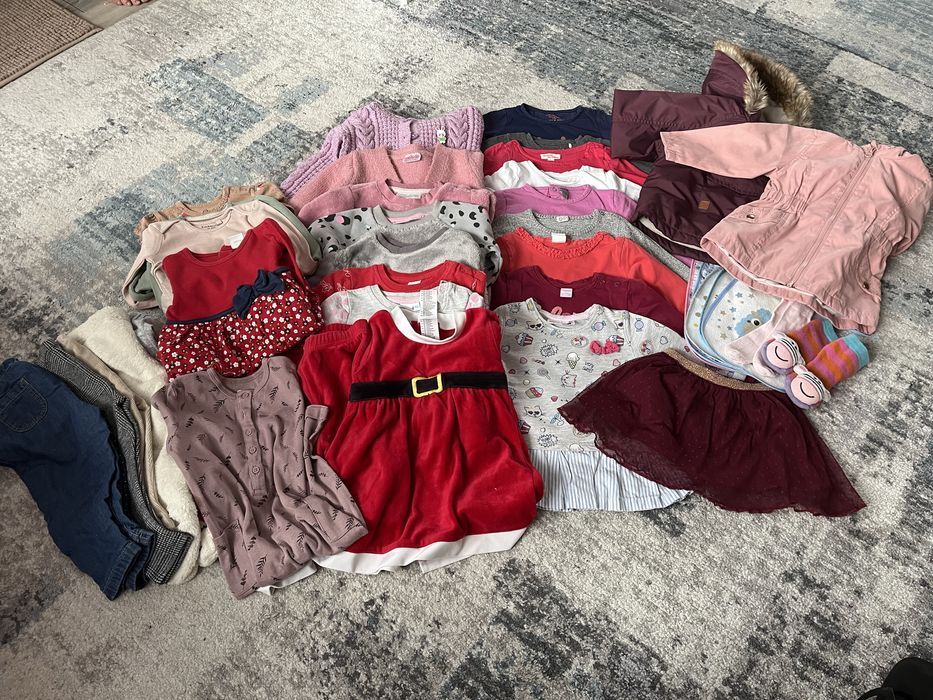 PAKA ubrań 33szt. ubranka dla dziewczynki rozm. 80 GRATIS