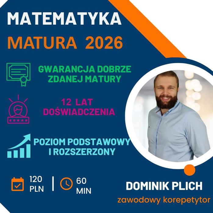 Matematyka- Korepetycje MATURA 2026, Zajecia z Zawodowym Korepetytorem