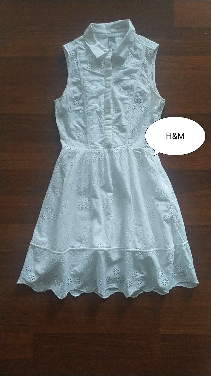 Biała koronkowa sukienka H& M 36 S