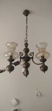 Candeeiro 3 lâmpadas  Clássico em Bronze/Latão