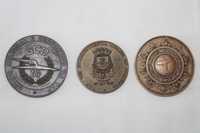 conjunto de 3 medalhas em bronze comemorativas TAP