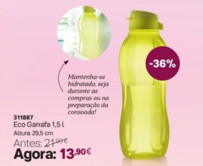 Eco garrafas Tupperware várias capacidades e cores desde €6.00