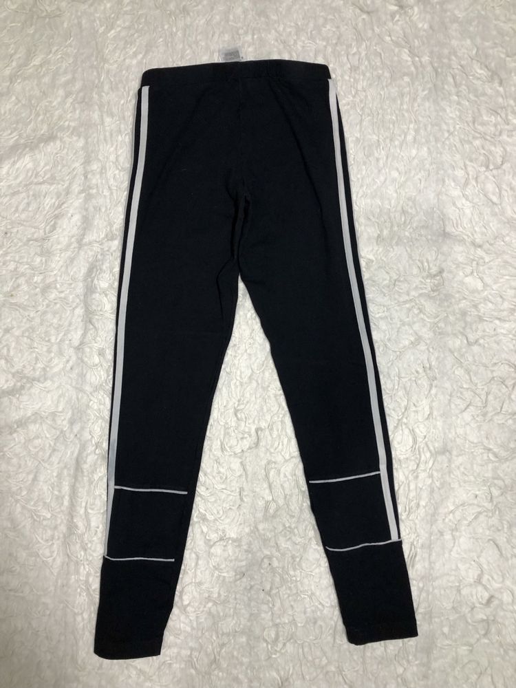 Spodnie dresy legginsy Adidas 3 stripes paski rozmiar XS S czarne