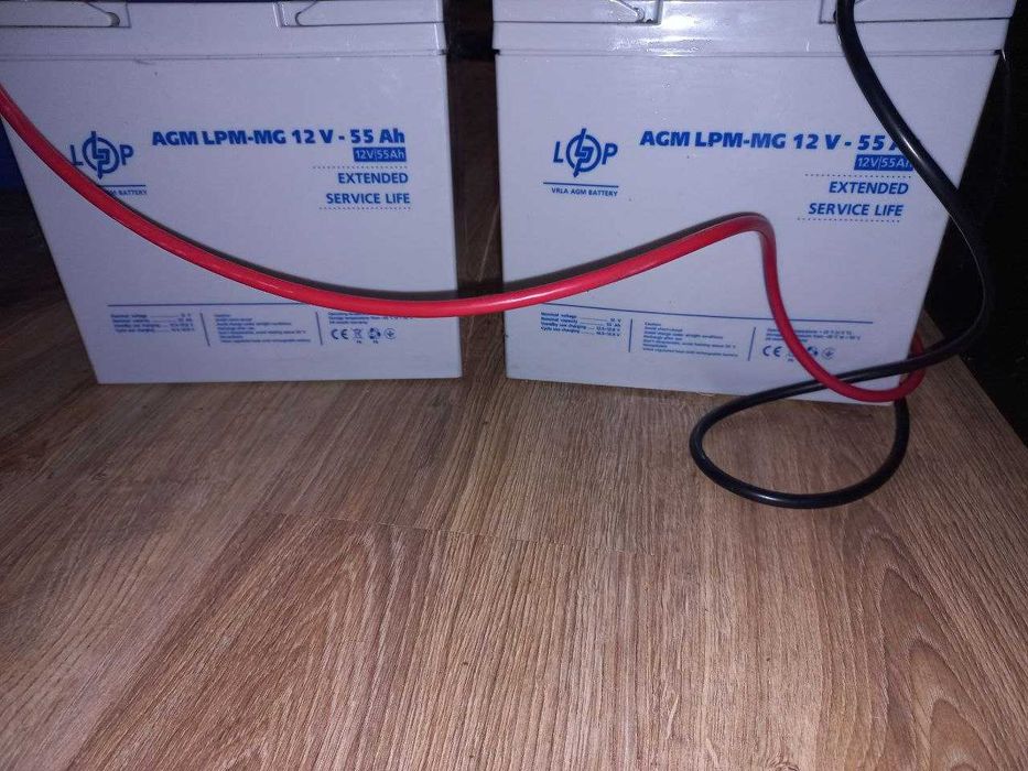 2 акумулятори agm lpm mg 12v - 55ah і джерело бж 2e ps1000L
